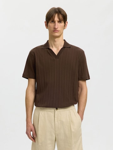 SELECTED - Camiseta en marrón: frente