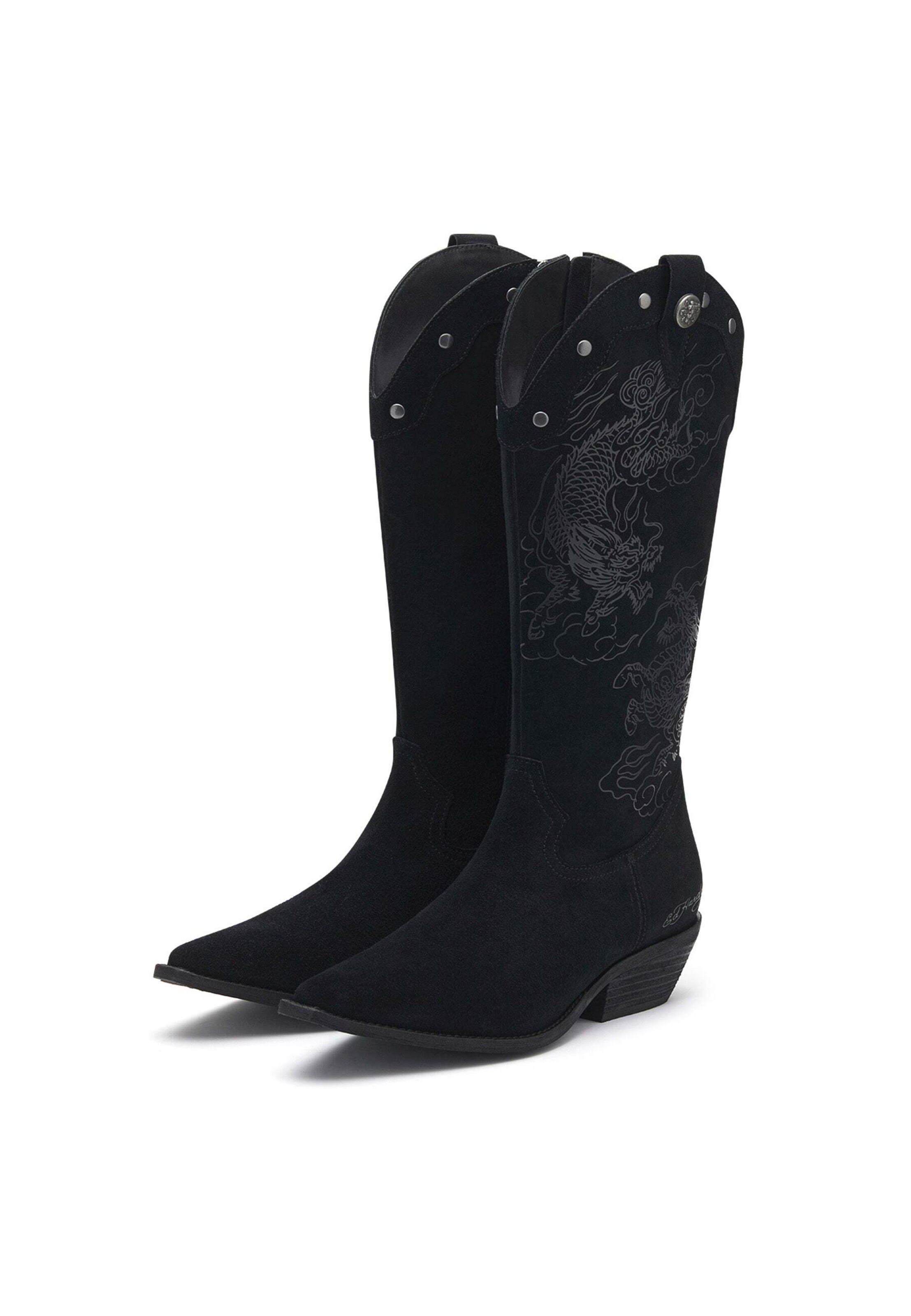 Ed Hardy Cowboy csizmák - fekete