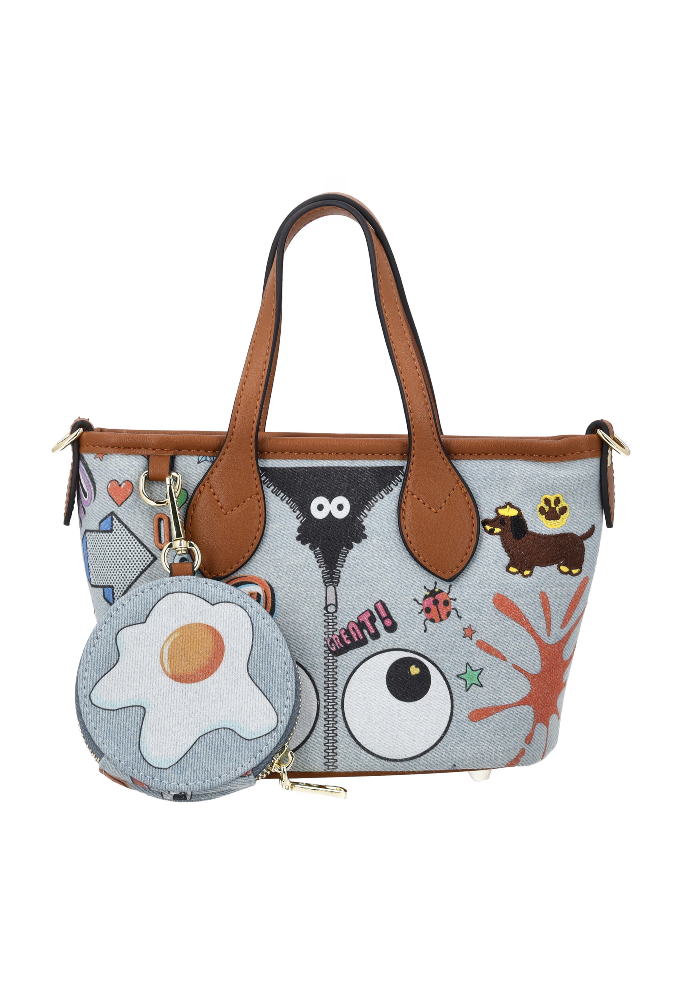 MYMO - Shopper 'Pop Eyetheme' en azul: frente