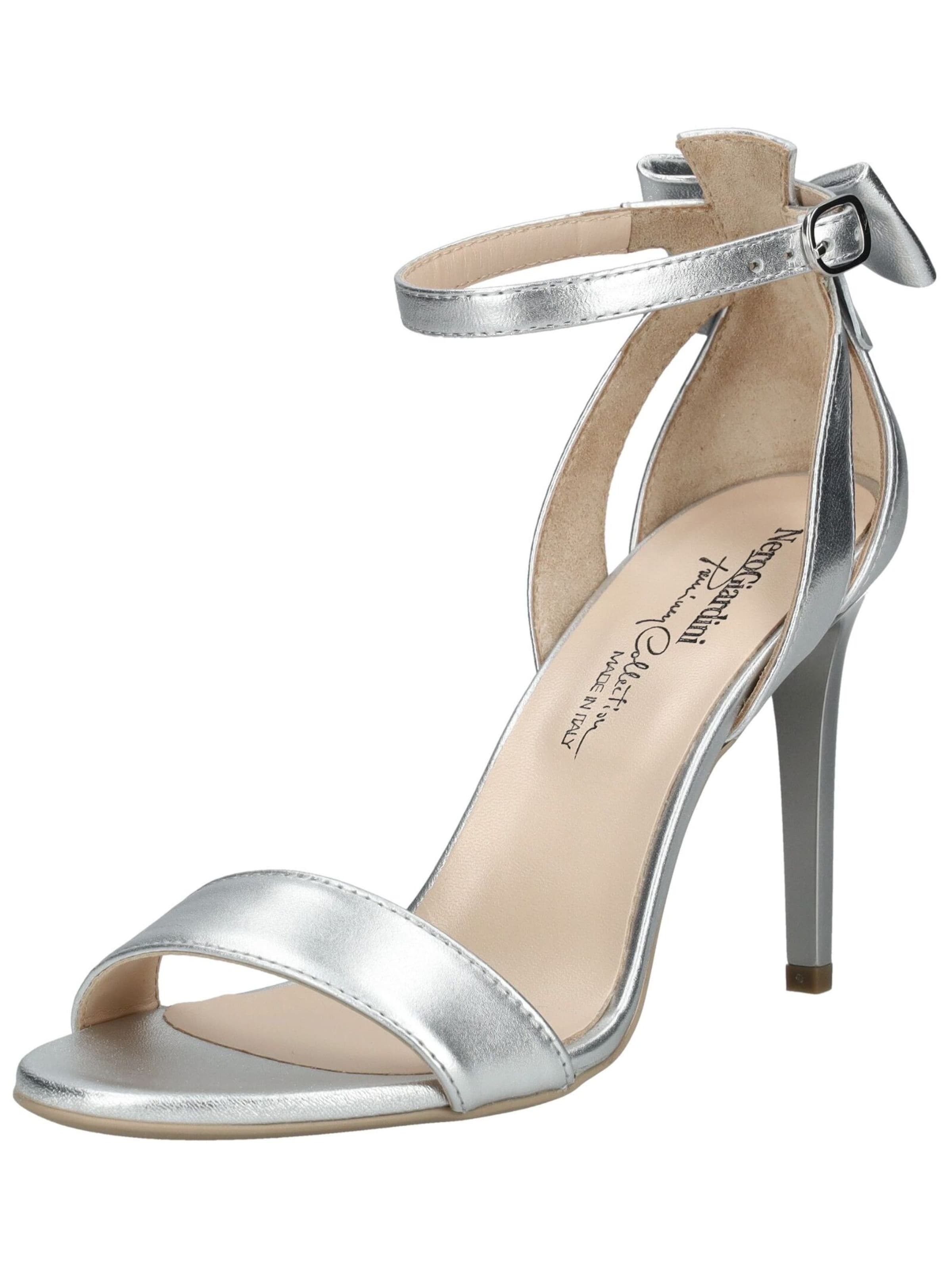 Nero Giardini Riemensandale in Silber: Vorderseite