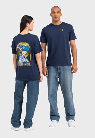 Oldskull Shirt 'Asian Virtual Geisha Logo Graphic' in Blue