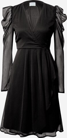 VILA Koktejlové šaty – černá: přední strana