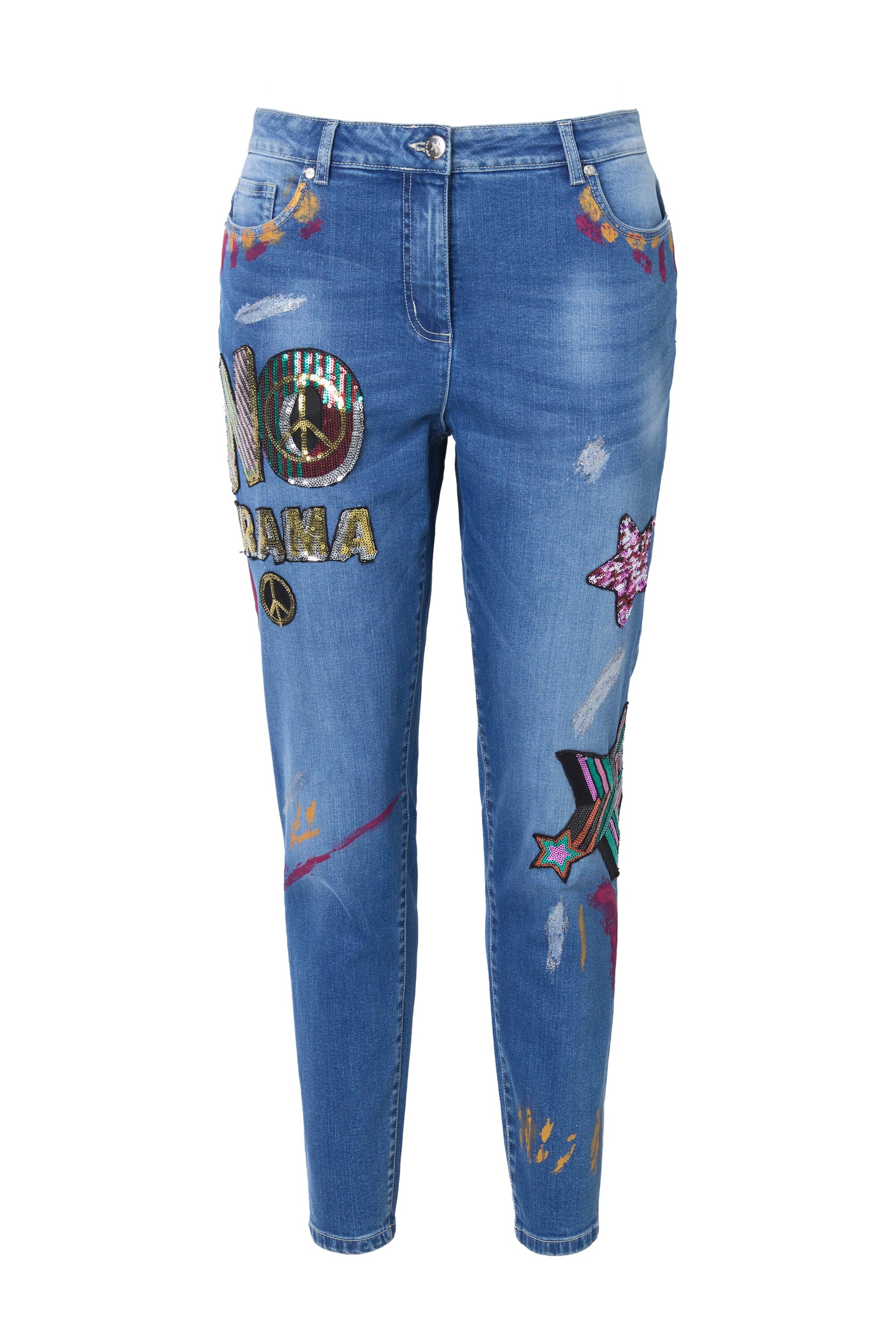 Angel of Style Slimfit Jeans in Blauw: voorkant