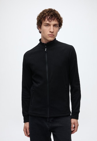 JACK & JONES Fleece jas 'JJPLUTO' in Zwart: voorkant