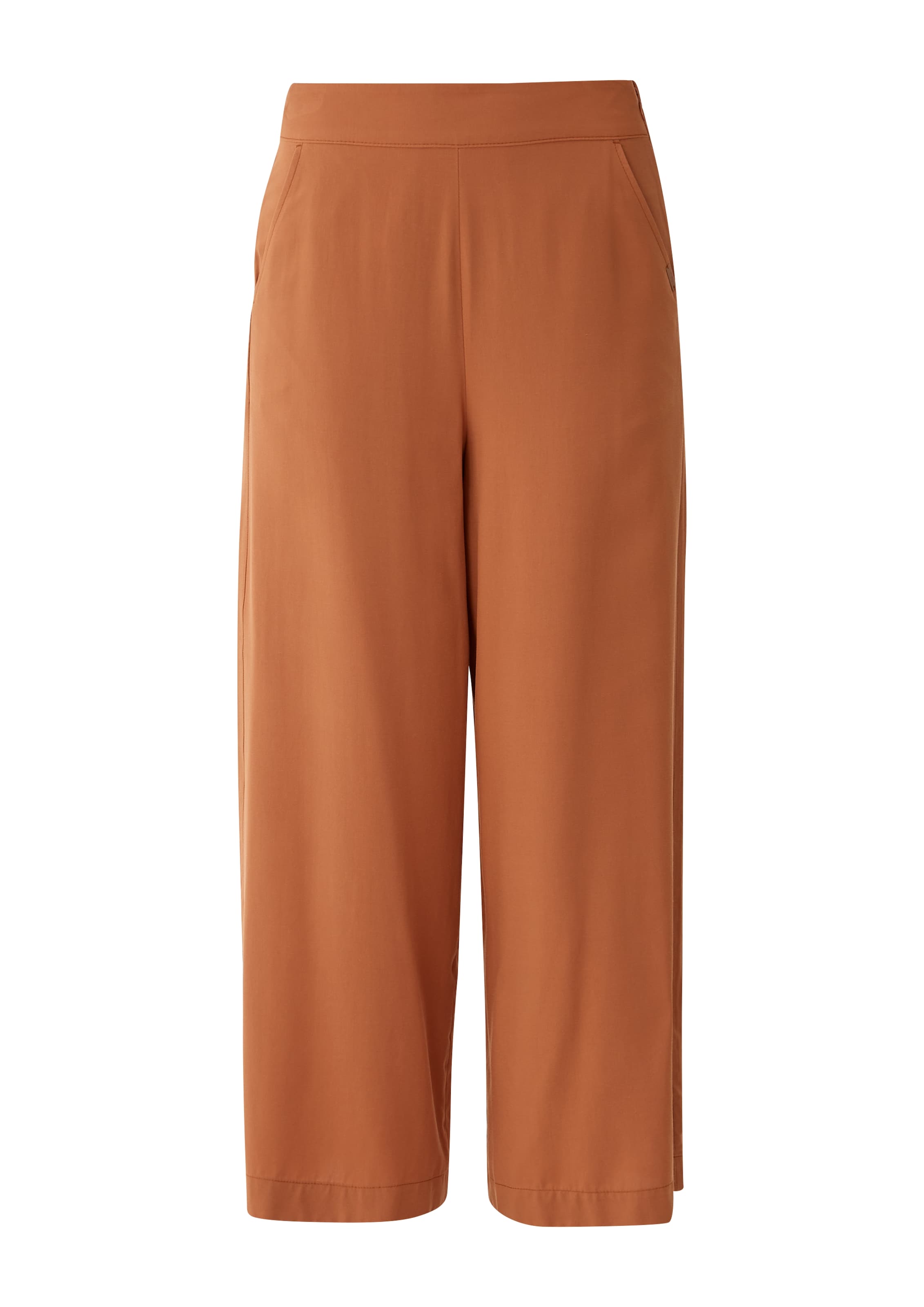 QS Wide leg Broek in Bruin: voorkant