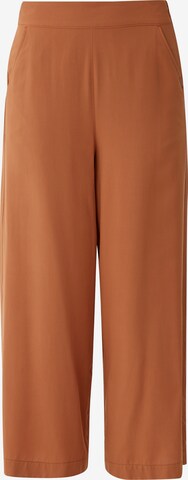 QS Wide leg Broek in Bruin: voorkant