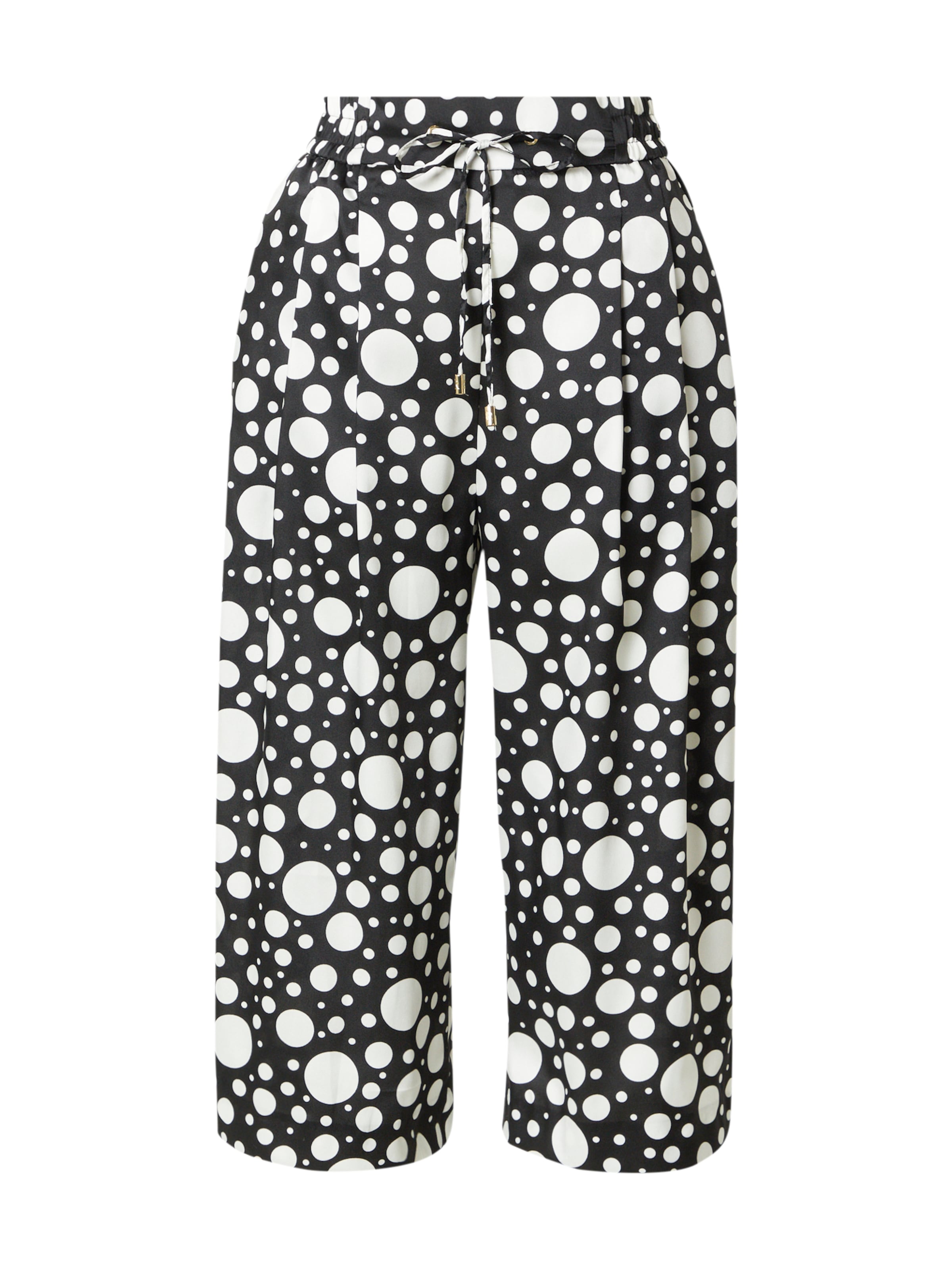 River Island Wide leg Bandplooibroek in Zwart: voorkant