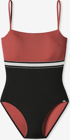 SCHIESSER Bralette Swimsuit 'Californian Dream' in Red: front
