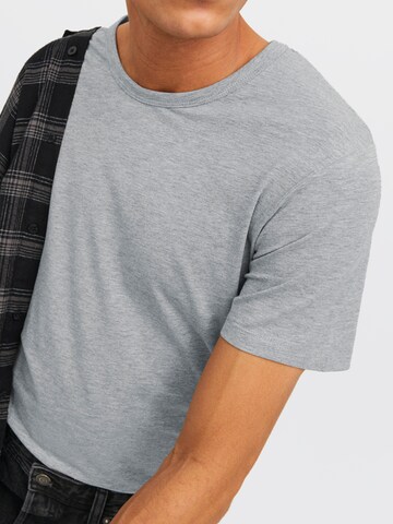 JACK & JONES Shirt 'JJO-Neck' in Grey