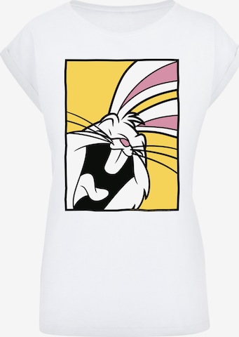 F4NT4STIC Shirt 'Looney Tunes Bugs Bunny Laughing' in White: front