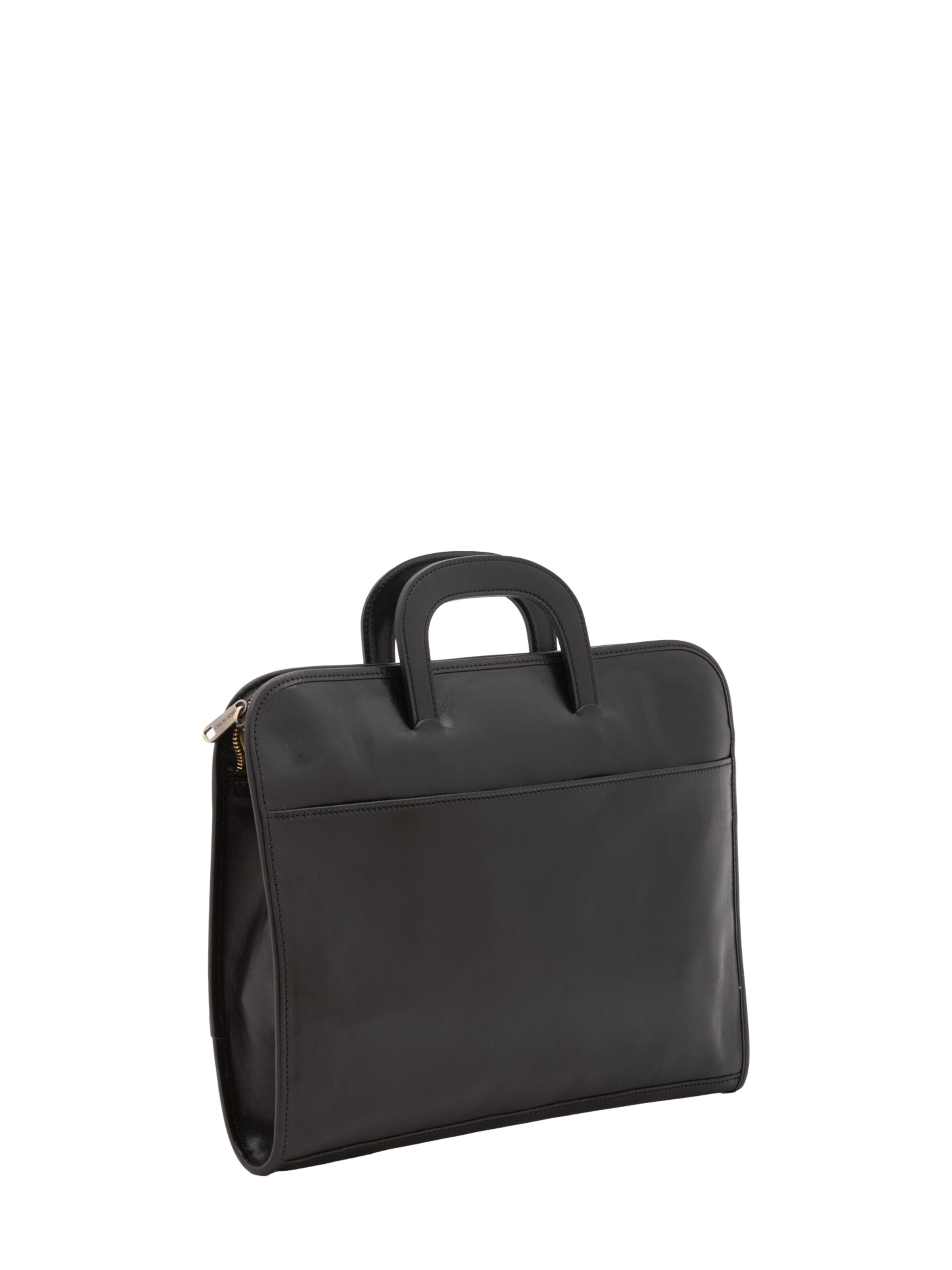 Valigetta ventiquattrore 'Borsa da lavoro uomo vera pelle con zip - Made in Italy' di I Fratelli in nero