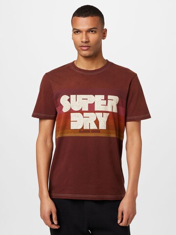 brūns Superdry T-Krekls: no priekšpuses