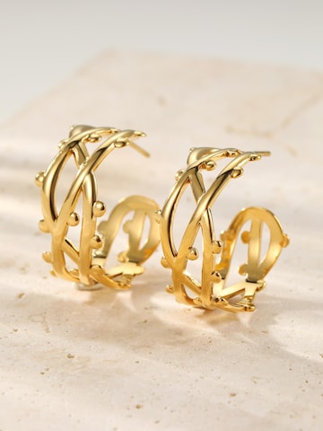 Hey Happiness - Pendientes 'Bubble Twist Hoop' en oro