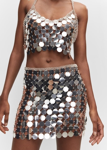 MANGO Skirt 'Miley' in Silver: front