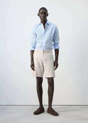 MANGO MAN Slim fit Pants 'Carp' in Beige