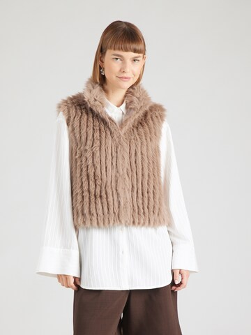 RINO & PELLE Bodywarmer 'Dava' in Bruin: voorkant
