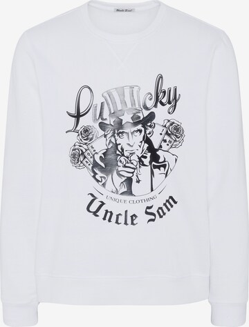 UNCLE SAM Sweatshirt in White: front