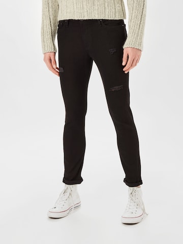 JACK & JONES Skinny Τζιν 'Liam' σε μαύρο: μπροστά