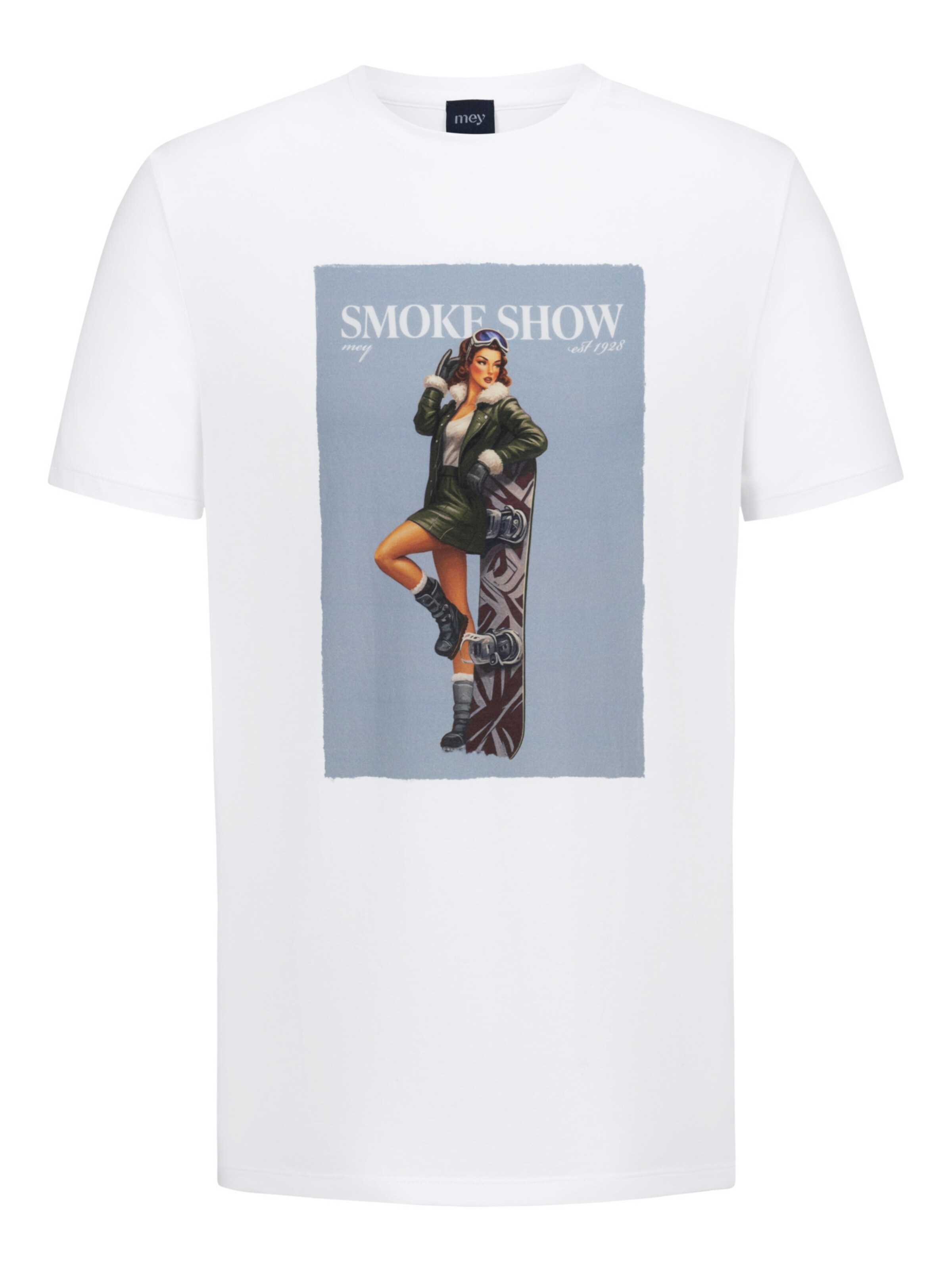 T-Shirt ' Serie Smoke Show ' Mey en blanc : devant