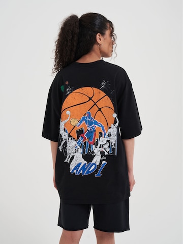 T-shirt AND1 en noir : devant