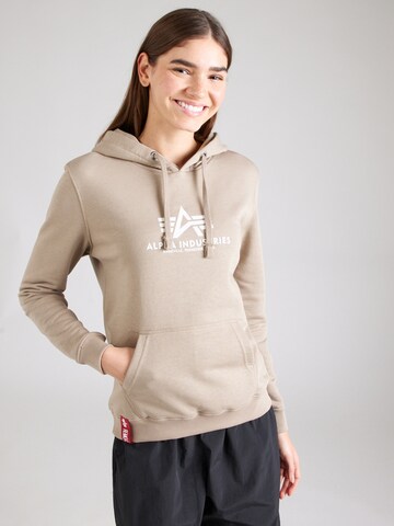 ALPHA INDUSTRIES Sweatshirt i beige: framsida
