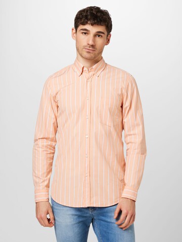BOSS Средняя посадка Рубашка 'Rickert' в Оранжевый: спереди