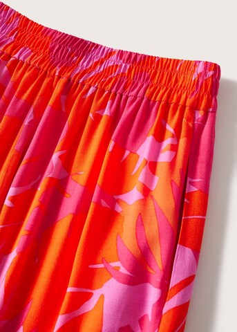 MANGO Szeroka nogawka Spodnie 'Poems' w kolorze różowy