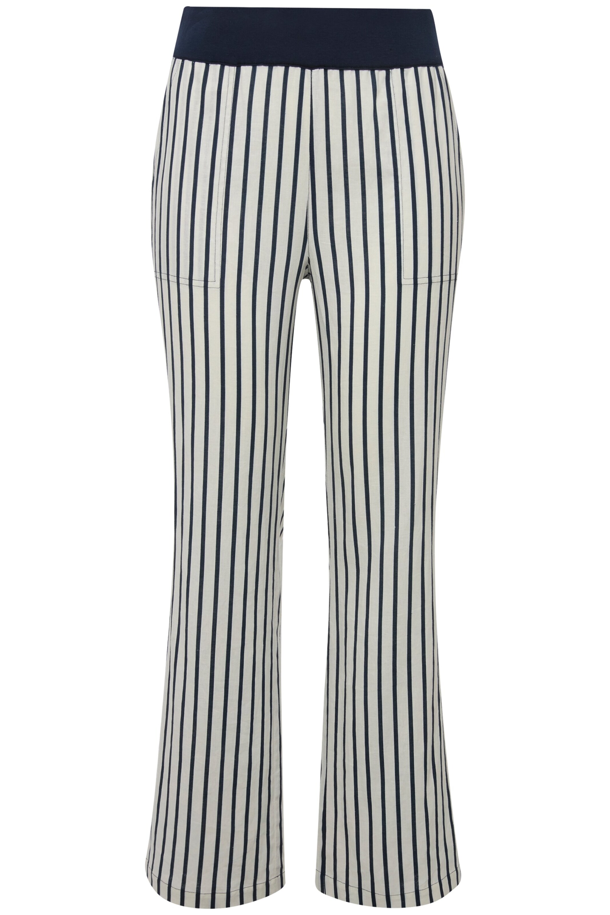 Ulla Popken Flared Broek in Blauw: voorkant