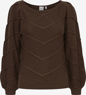ICHI Sweater 'PILAR' in Brown: front