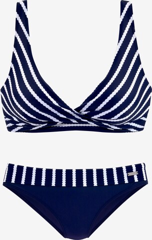 LASCANA Trikotni nedrčki Bikini | modra barva: sprednja stran