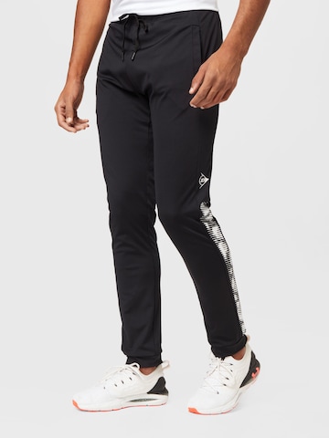 DUNLOP Tapered Sportbroek in Zwart: voorkant