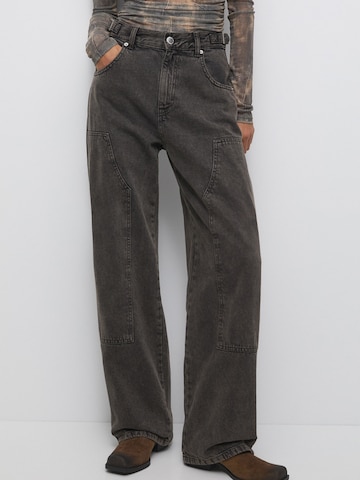 Pull&Bear Wide leg Jeans in Bruin: voorkant