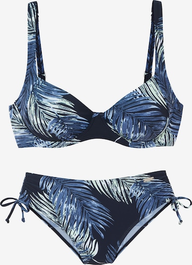 XS-S/B dydžio Bikinis iš LASCANA, spalva – mėlyna / tamsiai mėlyna jūros spalva / mėtų spalva, Prekių apžvalga