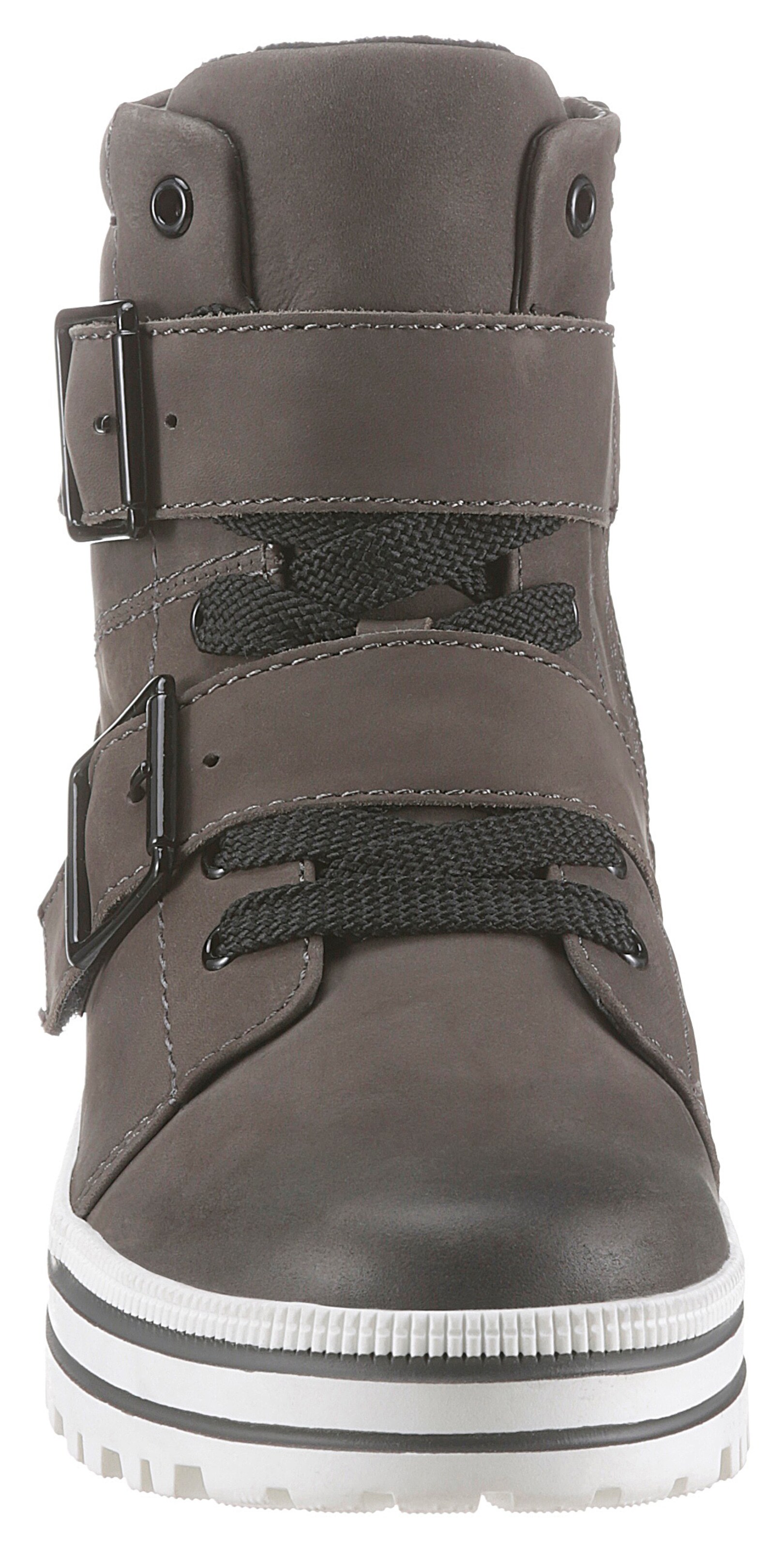 JANA Schnürstiefelette 'Sitane' in Grau