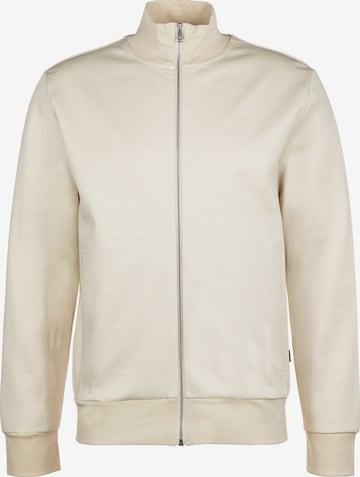 BOSS Sweatjacke in Weiß: Vorderseite