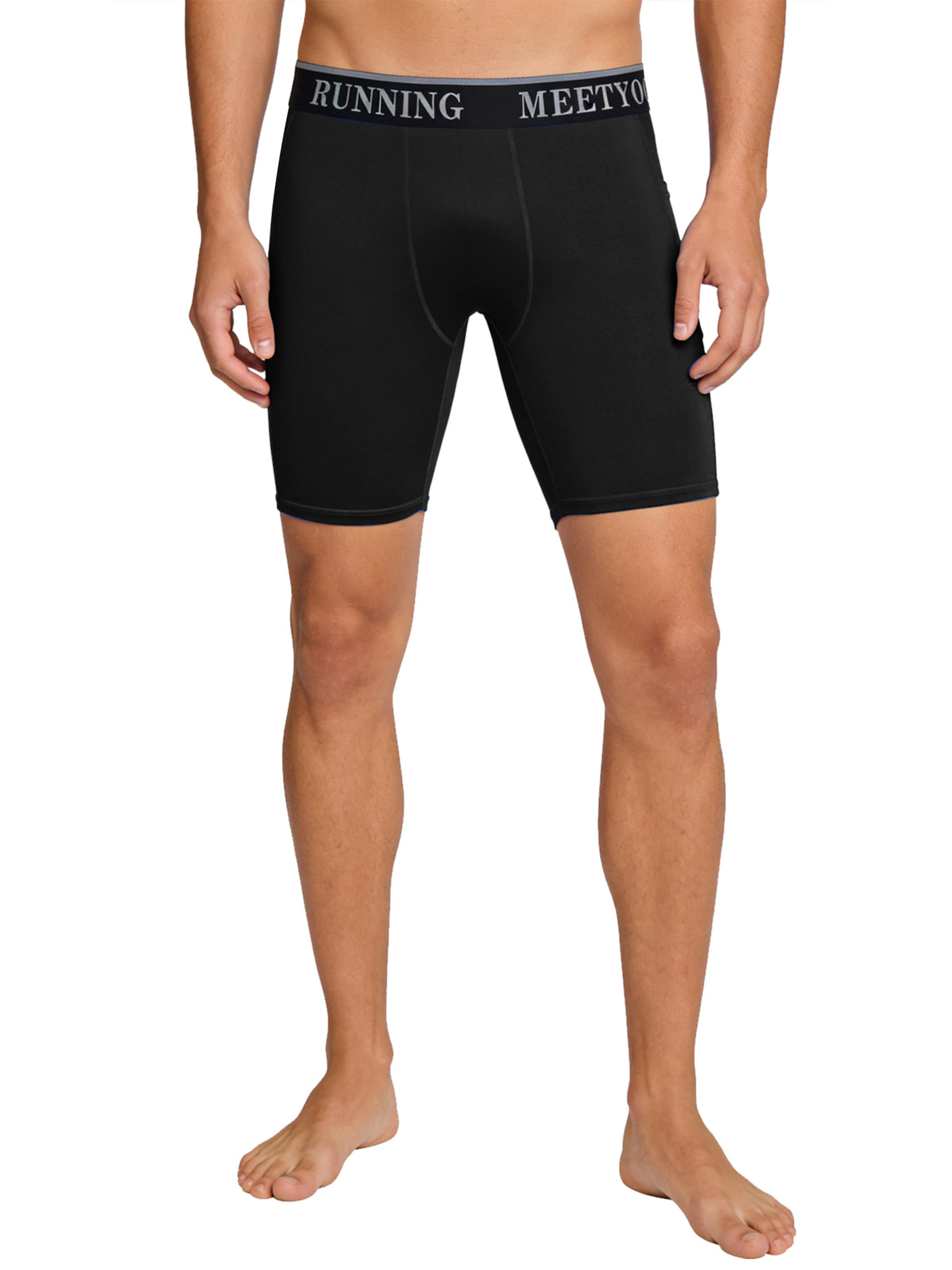 MEETWEE Sportbroek 'Sports short trousers men's drying with pocket for fitness summer' in de kleur Zwart, Productweergave