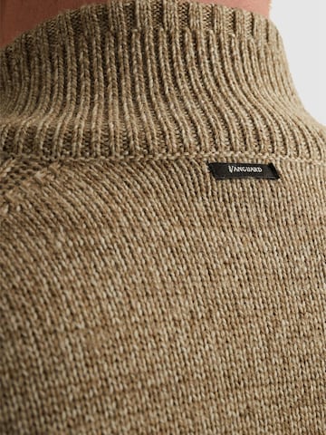 VANGUARD Cardigan 'Cardigan with zipper closure and allover pattern' i beige