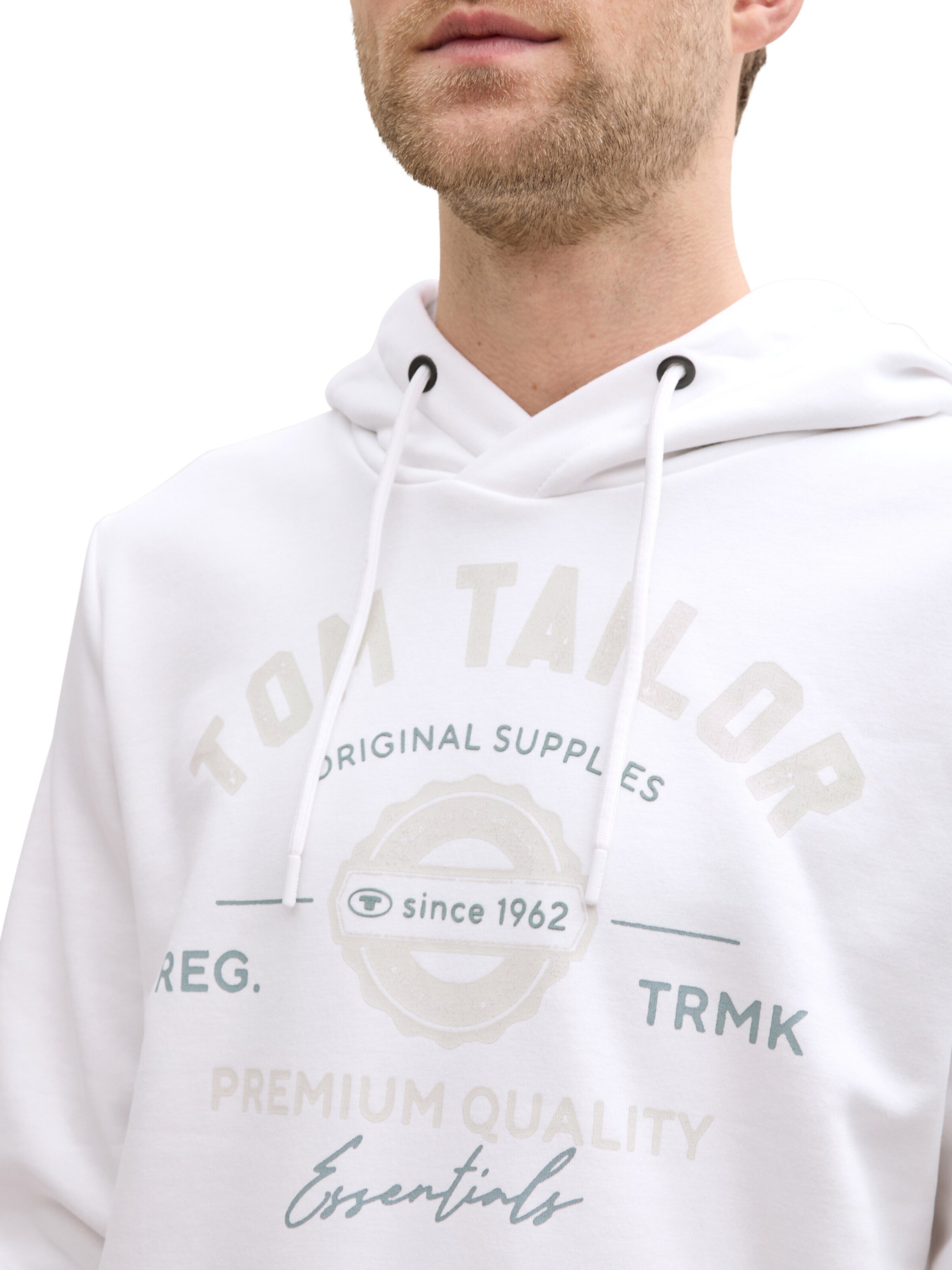 TOM TAILOR Sweatshirt i hvid