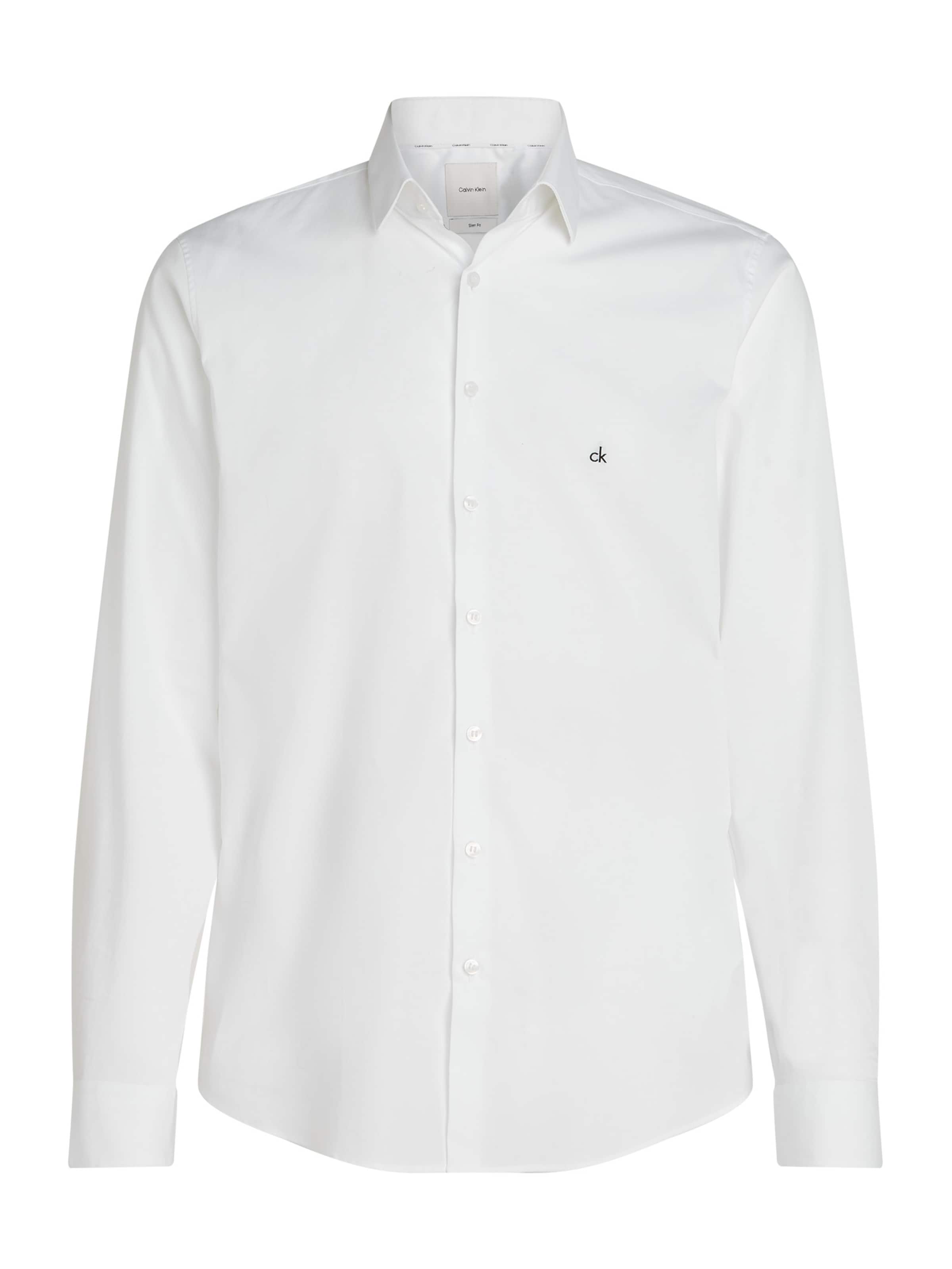 Calvin Klein Slim fit Πουκάμισο σε λευκό: μπροστά