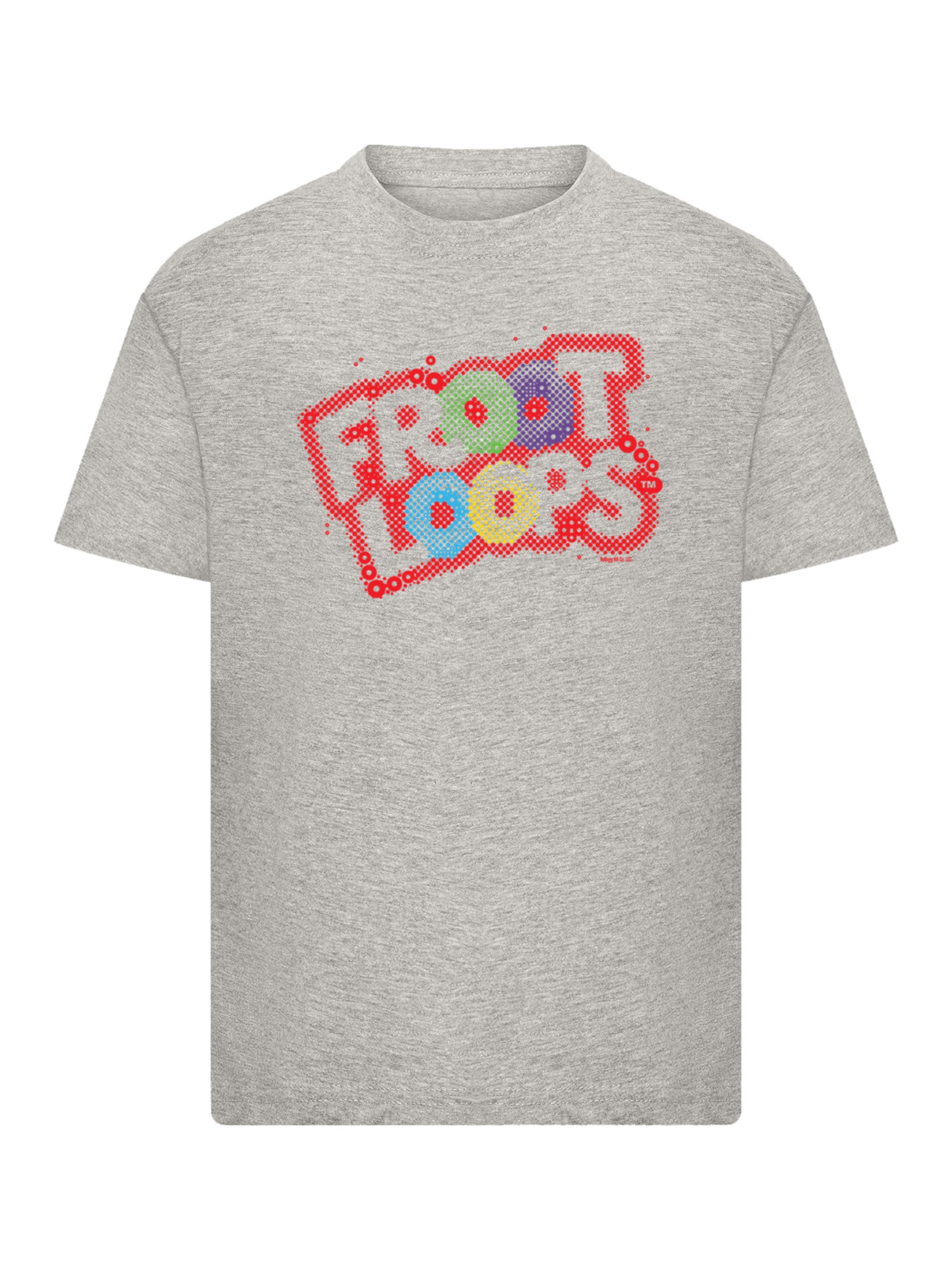 F4NT4STIC Shirt 'Kellogg's Froot Loops Breakfast Cereal Pop Art' in Grey: front