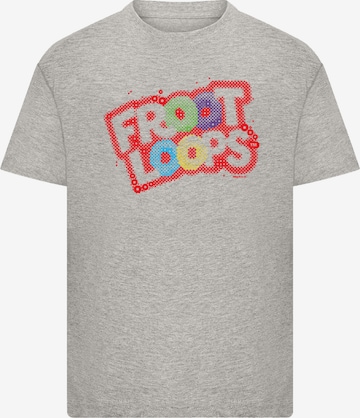 F4NT4STIC T-Shirt 'Kellogg's Froot Loops Breakfast Cereal Pop Art' in Grau: Vorderseite