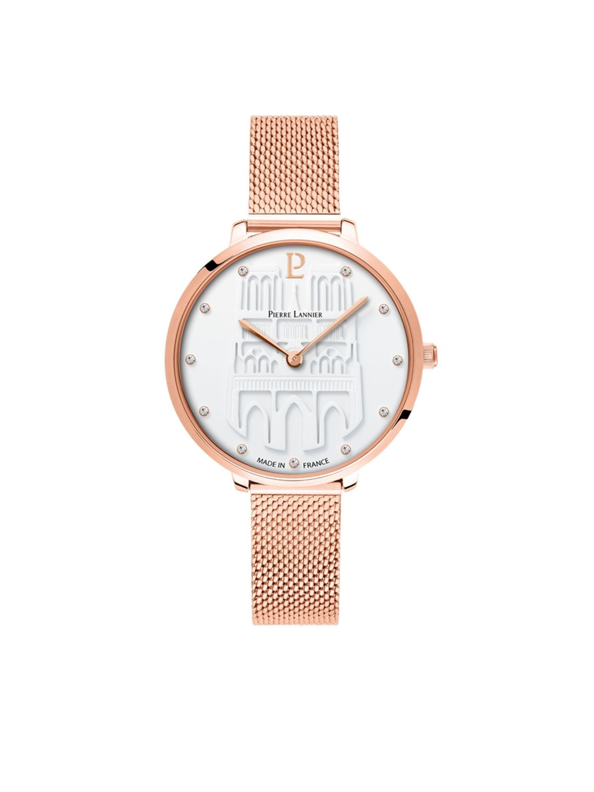 Montre à affichage analogique 'Coeur Battant' Pierre Lannier en blanc : devant