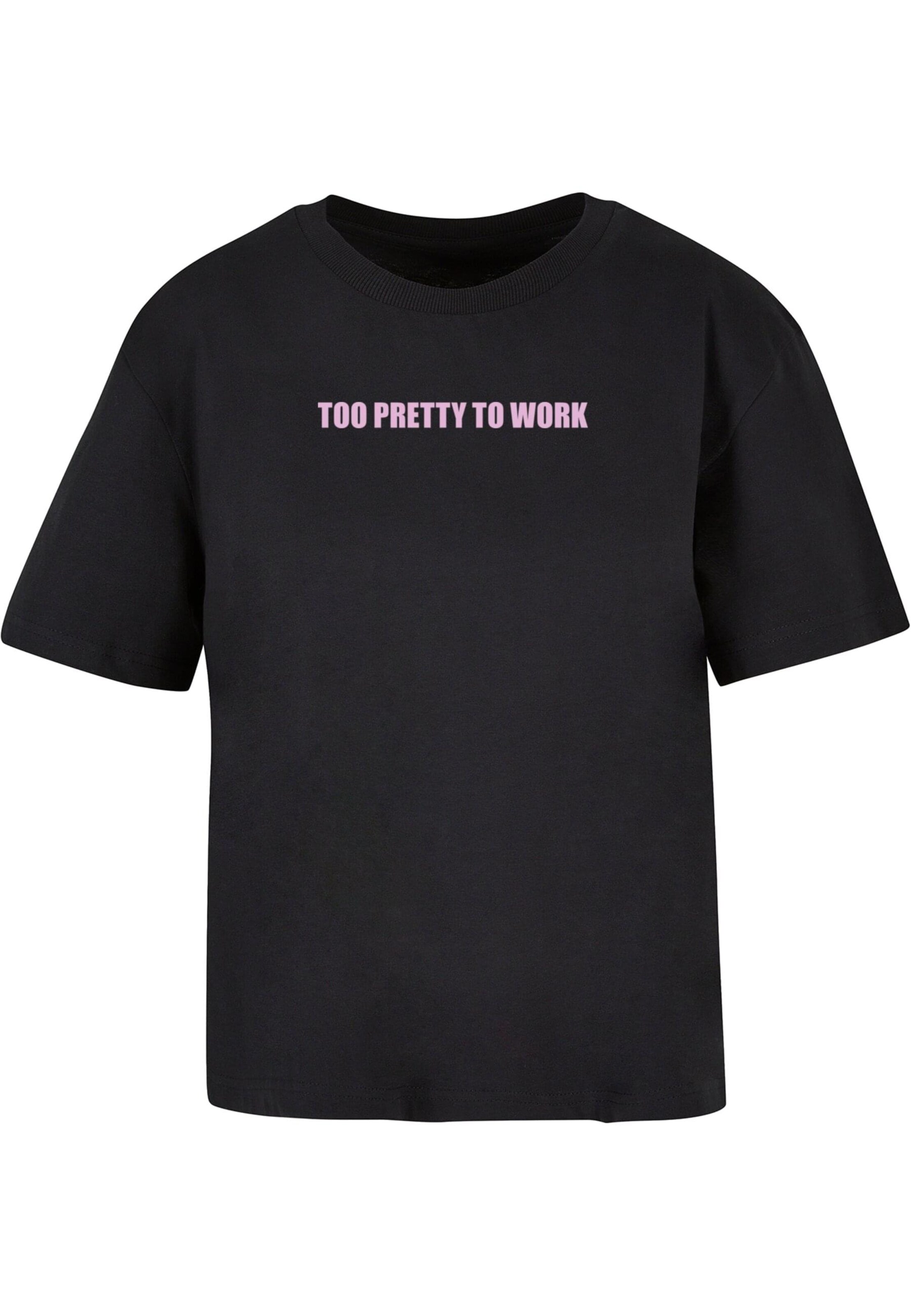 Maglietta 'Too Pretty' di Miss Tee in nero: frontale