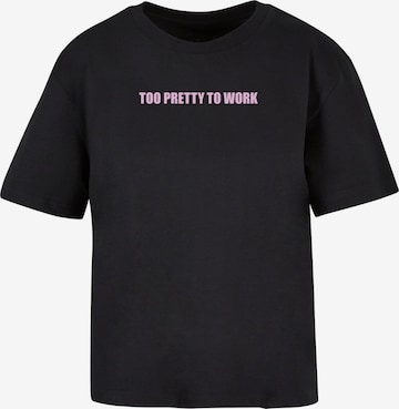 Maglietta 'Too Pretty' di Miss Tee in nero: frontale