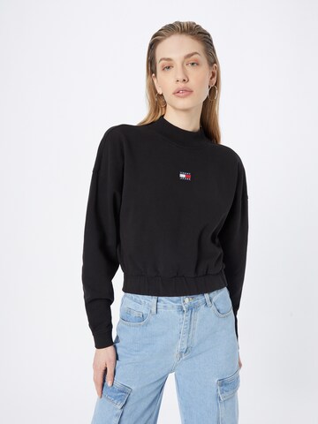 Tommy Jeans Sweatshirt 'Bxy Crp Xs Badge' in Black: front