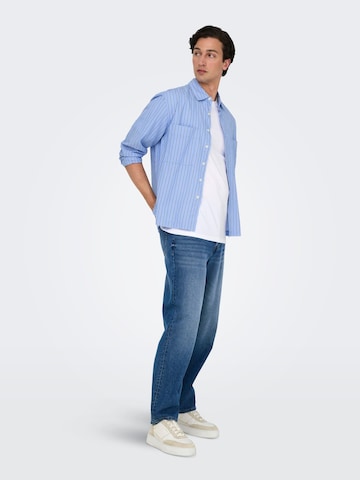 Only & Sons Regular fit Overhemd in Blauw