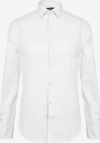 Marks & Spencer Slim fit Button Up Shirt in White: front