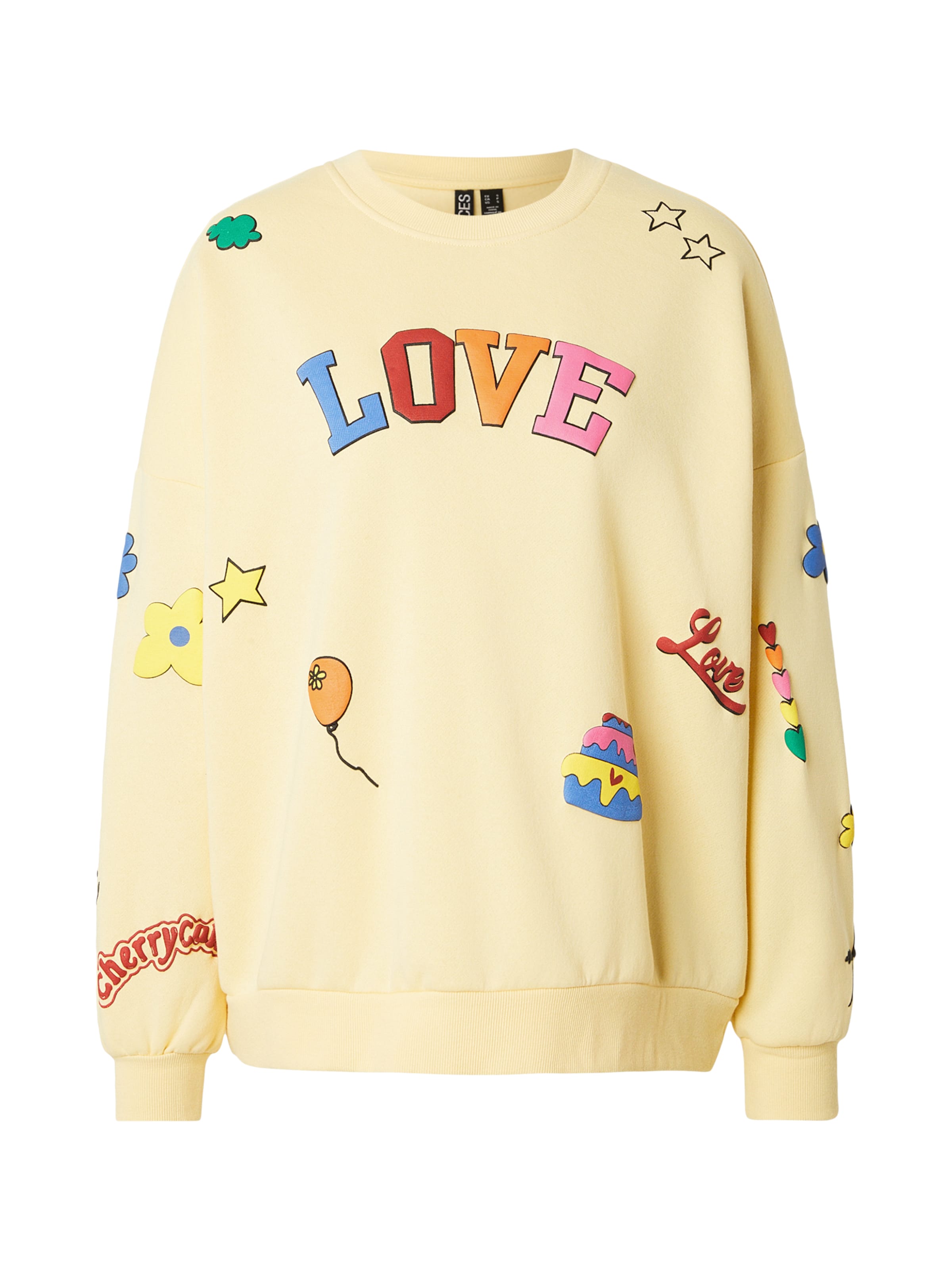 Felpa 'PCDINNA' di PIECES in giallo: frontale