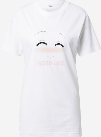 Tricou 'Good Life' de la Merchcode pe alb: față