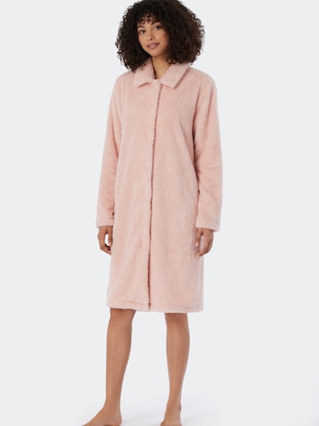 SCHIESSER Long Bathrobe in Pink: front